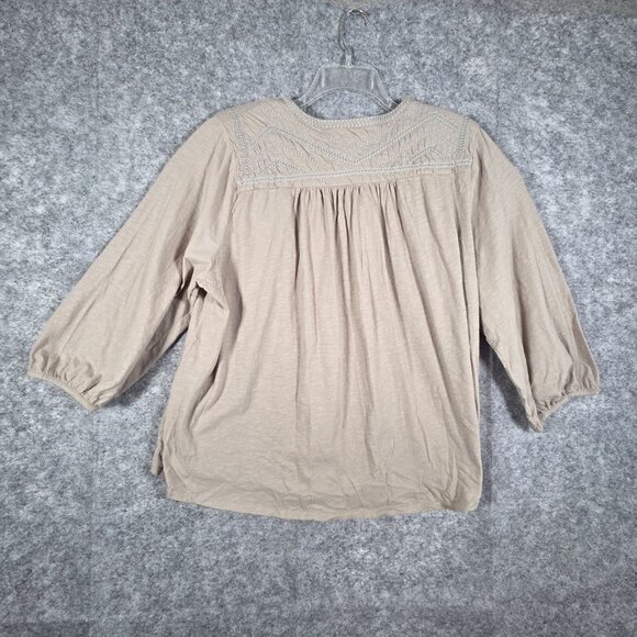 Lucky Brand Women's Long Sleeve Pullover Top Beige Size 2X - Picture 6 of 8